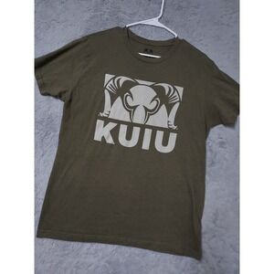 Kuiu Shirt Mens Large Graphic Print Spellout Short Sleeve Green Outdoor Casual L